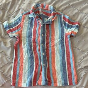 Cat & Jack Multicolor Striped Button Down Shirt